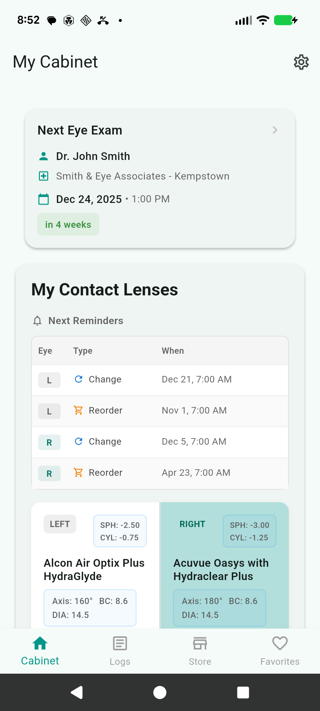 Lenzie app home screen